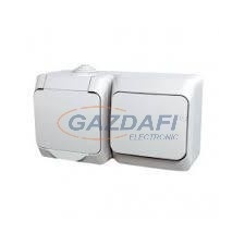 SCHNEIDER WDE000604 CEDAR PLUS 2P+F csatlakozóaljzat, váltókapcsolóval, IP44, szürke villanyszerelés