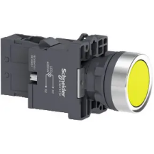 SCHNEIDER XA2EW35M1 Harmony Easy Series Ø22 Világító nyomógomb, sárga, 220…230V AC, 1NO villanyszerelés
