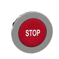 SCHNEIDER ZB4FA434 Harmony panelbe süllyesztett fém nyomógomb fej, Ø30, piros, "STOP" villanyszerelés