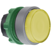 SCHNEIDER ZB5AW183SC0 Harmony műanyag világító nyomógomb fej, Ø22, visszatérő, LED-es, kiemelkedő, hornyolt lencse, sárga, szürke perem