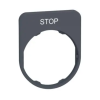  SCHNEIDER ZBYFP2304C0 Harmony felirati tábla, 40x50 mm, műanyag, Ø30 süllyesztett készülékhez, STOP, szürke perem