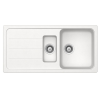 Schock Formhaus D-150L Cristalite Alpina másfél medencés gránit mosogató, szifonnal, fehér, beépíthető