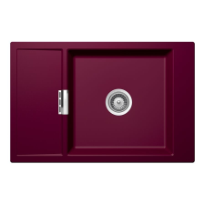 Schock Mono D-100XS Cristadur Berry gránit mosogatótálca, szifonnal, bordó, beépíthető mosogatótálca