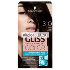 Schwarzkopf Gliss Color hajfesték 3-0 Mélybarna hajfesték, színező
