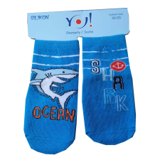 SCORPIO Zokni pamut szilikon talpú SK-10 19/20 Kék cápa gyerek zokni