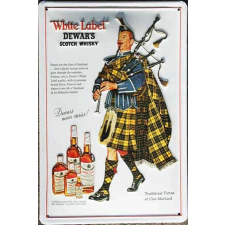 Scotch White Label Dewars Scotch Whisky - Fémtábla dekoráció