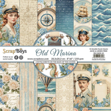 ScrapBoys Old Marina Scrapbook papírkészlet Paper Pad 8&quot; (20 cm) 12 lap decoupage papír