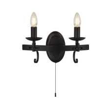 SEARCHLIGHT Cartwheel III fekete falikar (SL-8902-2BK) E14 2 izzós IP20 világítás