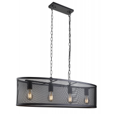 SEARCHLIGHT Fishnet fekete függesztett lámpa (SL-2484-4BK) E27 4 izzós IP20 világítás