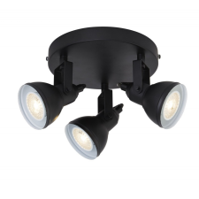 SEARCHLIGHT Focus fekete mennyezeti spotlámpa (SL-1543BK) GU10 3 izzós IP20 világítás