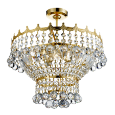 SEARCHLIGHT Versailles réz kristály mennyezeti lámpa (SL-9113-39GO) E14 5 izzós világítás