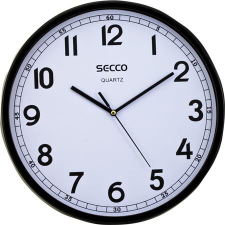 Secco Falióra, 29,5 cm, fekete keretes, SECCO &quot;Sweep second&quot; falióra