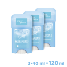 Secret Natural Illatmentes Női Izzadásgátló Krémstift 3x40 ml dezodor