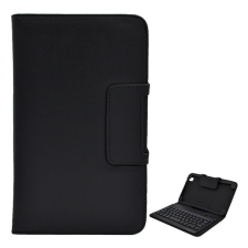SEENDA tok álló, bőr hatású (FLIP, bluetooth billentyűzet, asztali tartó, QWERTY, angol nyelvű) FEKETE [Samsung Galaxy Tab Pro 8.4 WIFI (SM-T320)] (IS11-STP8) tablet tok