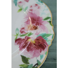  Sekély desszertes porcelán tányér Summer 21cm tányér és evőeszköz