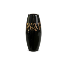  Selena kerámia váza fekete/arany 14x14x34 cm dekoráció