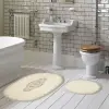  Selonya Oval Fürdőszoba szőnyeg szett (2 darab) Krém