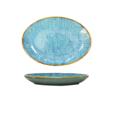 Selowei Lunatic - Ovális alakú kék tányér tányér és evőeszköz