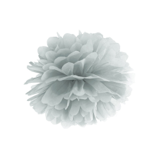  Selyempapír pompom ezüst 35cm party kellék