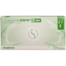  SEMPERCARE® Latex - Latex kesztyű fehér "S" 100 db