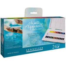 Sennelier la petite Aquarelle Travel box akvarellfesték készlet - 24x1/2 szilke + ecset akvarell