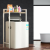 SEO-5783 Elite Home® masszív fém fürdőszobai polc felültöltős mosógép fölé fa polccal, fehér - 120 cm