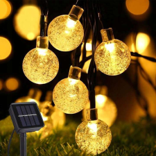 Sersimo Fényfüzér, LED, 100 kis izzó, 10 m, napelemes töltés, meleg fehér fény kültéri világítás