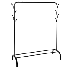 Sersimo Ruhaállvány fém kerettel, akasztósínnel és akasztóval, 40x110x146cm, fekete bútor