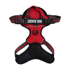  Service Dog” kutyahám – piros, M méret nyakörv, póráz, hám kutyáknak
