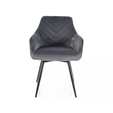  Servio Velvet Forgó Étkezőszék Szürke Bársony Fekete Fém Lábakkal bútor