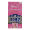  Set 12 Unghii False Elegant Touch, fémes anyag, 05 kék