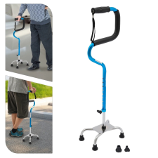  Sétapálca, négylábú stabilitás, állítható magasság, ergonómikus markolat gyógyászati segédeszköz