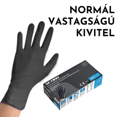  SETINO Nitril vizsgálókesztyű (fekete) 3,5g normál vastagságú kialakítás - XL, Nitril, 100