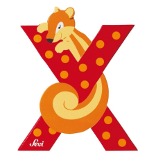 Sevi Sevi Fa betű állatos - X #piros dekoráció