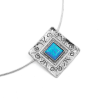 Shablool Izraeli ezüst opál köves medál félmerev lánccal