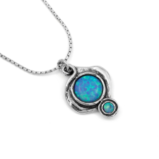 Shablool Izraeli ezüst opál köves medál lánccal medál