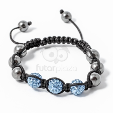  Shamballa karkötő 3 kristály + 6 csakragolyó kék jwr-1520 karkötő