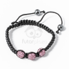  Shamballa karkötő 3 kristály lila jwr-1548