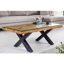 Shark Dohányzóasztal Shark X 110 cm teak (üveglap nélkül) bútor