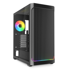 Sharkoon AK4W RGB Strip Midi Tower Fekete számítógép ház