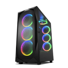 Sharkoon REV300 RGB Tempered Glass Black Számítógépház számítógép ház