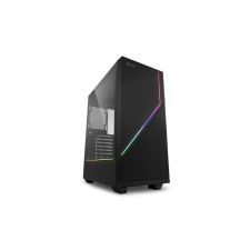 Sharkoon RGB FLOW táp nélküli ablakos ház fekete (4044951028146) számítógép ház