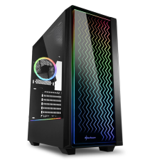 Sharkoon RGB LIT 200 táp nélküli ablakos ház fekete (4044951028160) (4044951028160) számítógép ház