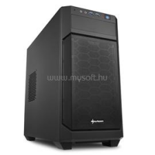 Sharkoon Számítógépház - V1000 (fekete; fekete belső; mATX; 2xUSB3.0; I/O; 2x120mm venti) (4044951013951) számítógép ház