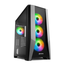 Sharkoon TG7M RGB táp nélküli ablakos ház fekete (4044951035069) (4044951035069) számítógép ház