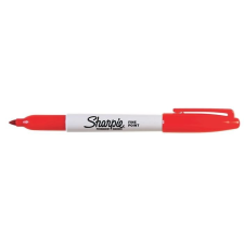 Sharpie Alkoholos marker, 1 mm, kúpos, SHARPIE &quot;Fine Point&quot;, piros filctoll, marker