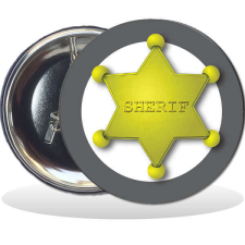 Sheriff jelvény kitűző - kerek jelmez