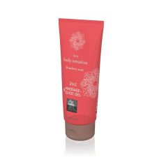 Shiatsu 2 in 1 Masszázs és Síkosító Gél Eper 200ml síkosító