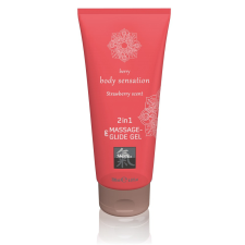 Shiatsu 2in1 Strawberry scent - masszázs síkosító - eper (200ml) síkosító
