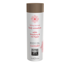 Shiatsu Luxury ehető testápoló olaj, eper & pirospaprika, 75 ml testápoló